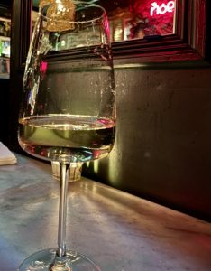 Glass of Viognier white wine